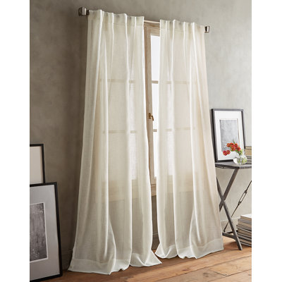 White With Navy Trim Curtains Wayfair